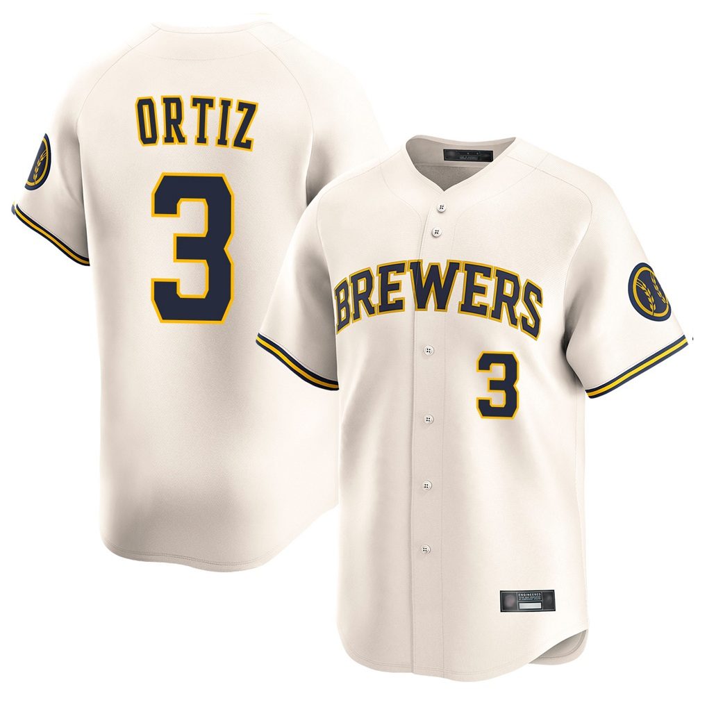 Milwaukee Brewers #3 Joey Ortiz Player Cream HOLBERT Home Limited Game Stitched Jerseys