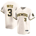 Milwaukee Brewers #3 Joey Ortiz Player Cream HOLBERT Home Limited Game Stitched Jerseys