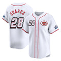Cincinnati Reds #28 Eugenio Su¨¢rez Player White HOLBERT Speedway Classic Home Limited Stitched Jerseys