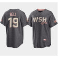 Washington Nationals #19 Josh Bell 2022 Grey HOLBERT City Connect Cherry Blossom Cool Base Stitched Jersey