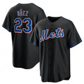 New York Mets #23 Javier B¨¢ez Black HOLBERT 2022 Cool Base Stitched Jersey