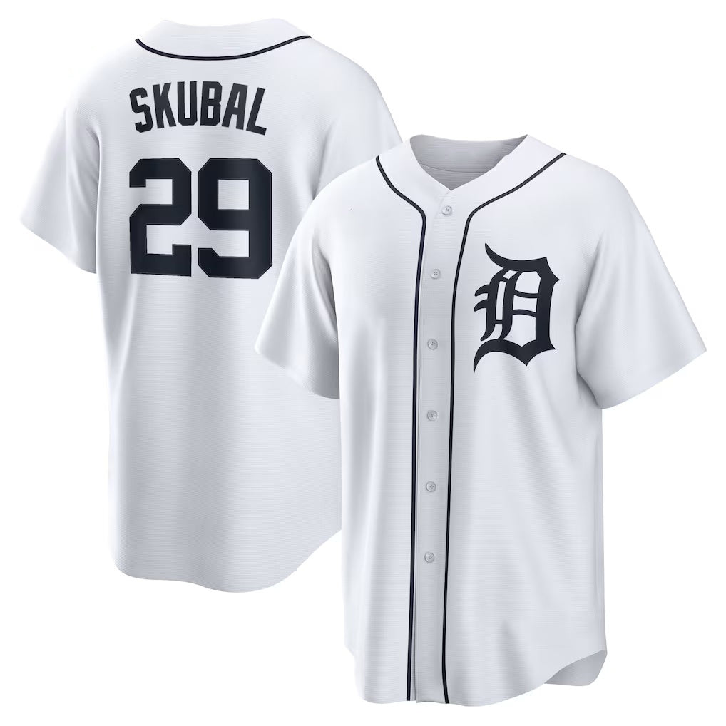 Detroit Tigers #29 Tarik Skubal HOLBERT White Home Replica Jersey
