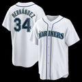 Seattle Mariners #34 Felix Hernandez White HOLBERT Home Retired Player Replica Jersey