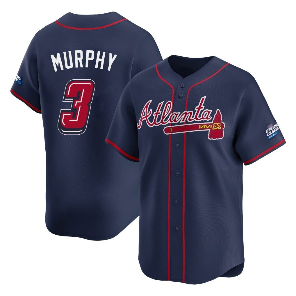 Atlanta Braves #3 Dale Murphy Player Navy HOLBERT 2025 Speedway Classic Home Game Stitched Jerseys
