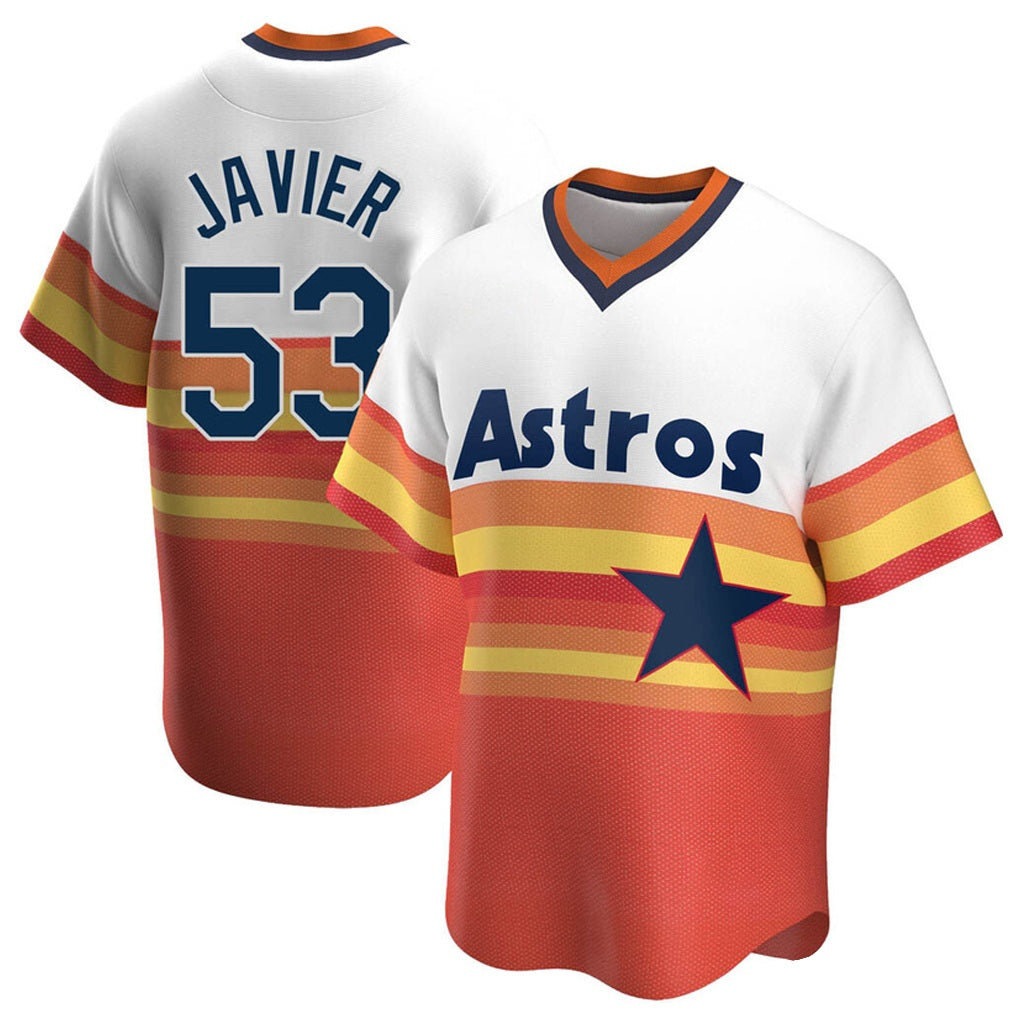 Houston Astros #53 Cristian Javier Player Rainbow Cooperstown Collection HOLBERT T-shirt Stitched Jerseys