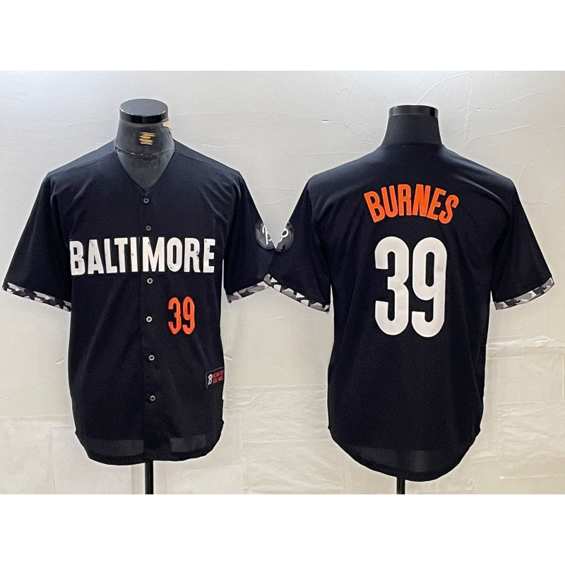 Baltimore Orioles #39 Corbin Burnes Number Black HOLBERT 2023 City Connect Cool Base Stitched Jersey 2