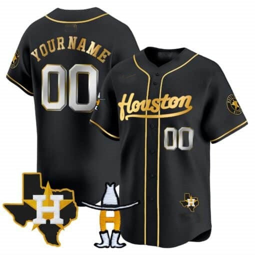 Custom Houston Astros Houston Rodeo Patch Vapor Premier Limited Jersey ¨C All Stitched-Black HOLBERT