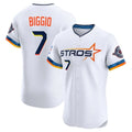 Houston Astros #7 Craig Biggio Player White HOLBERT City Connect Limited Elite Home Stitched Jerseys