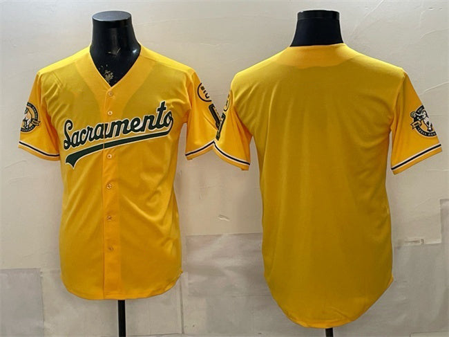 Oakland Athletics Blank 2026 Yellow HOLBERT Alternate Sacramento Celebrating 125 Years Vapor Limited Stitched Jersey