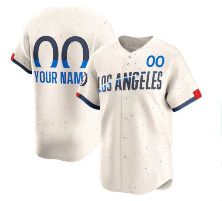 Custom Los Angeles Dodgers Active Player Cream HOLBERT 2024 City Connect Limited Stitched Jersey