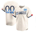 Custom Los Angeles Dodgers Active Player Cream HOLBERT 2024 City Connect Limited Stitched Jersey