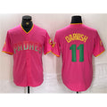 San Diego Padres #11 Yu Darvish Pink HOLBERT Cool Base Stitched Jersey
