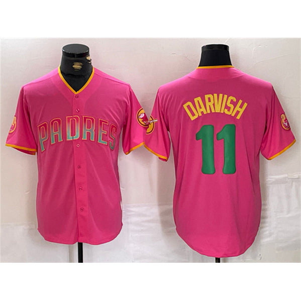 San Diego Padres #11 Yu Darvish Pink HOLBERT Cool Base Stitched Jersey