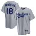Los Angeles Dodgers #18 Yoshinobu Yamamoto Player Gray HOLBERT Game Stitched Jerseys