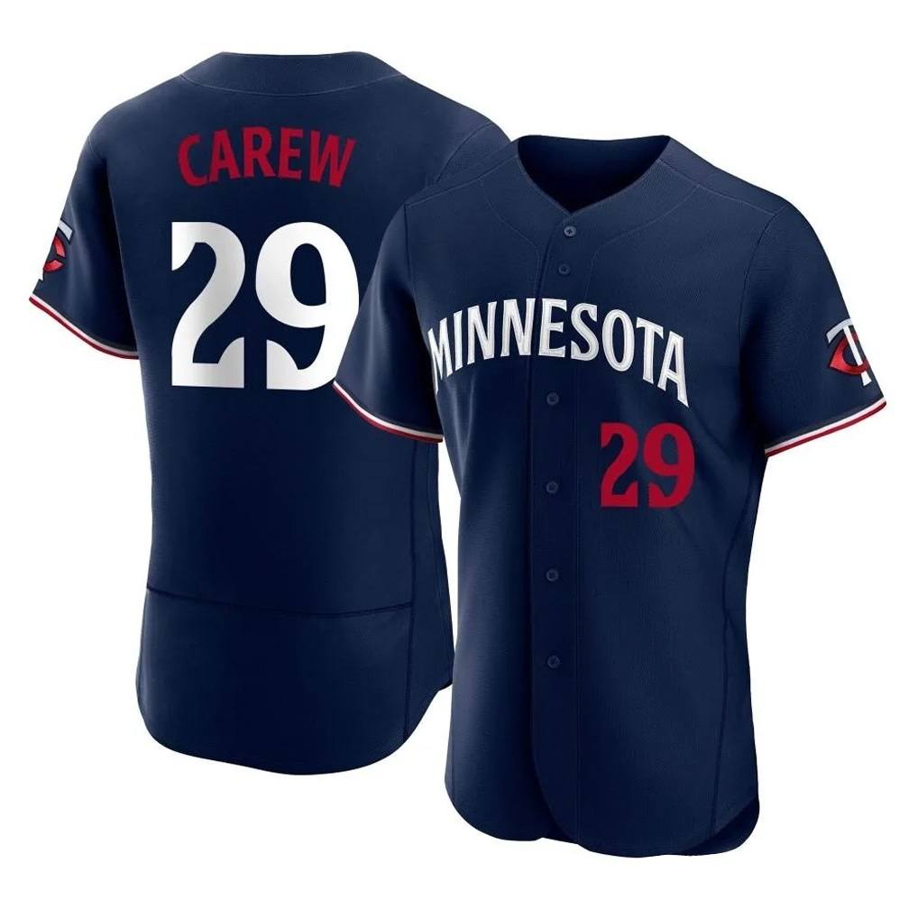 Minnesota Twins #29 Rod Carew Player Navy HOLBERTReplica Home Limited Elite Stitched Jerseys