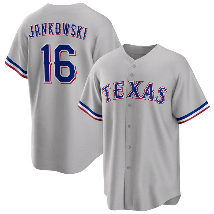 Texas Rangers #16 Travis Jankowski Gray HOLBERT Cool Base Stitched Jersey