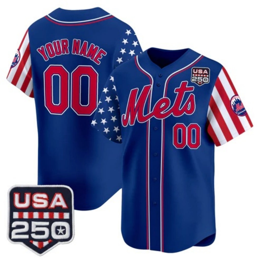 Custom New York Mets America 250 Edition Vapor Premier Limited Royal HOLBERT Stitched Jerseys