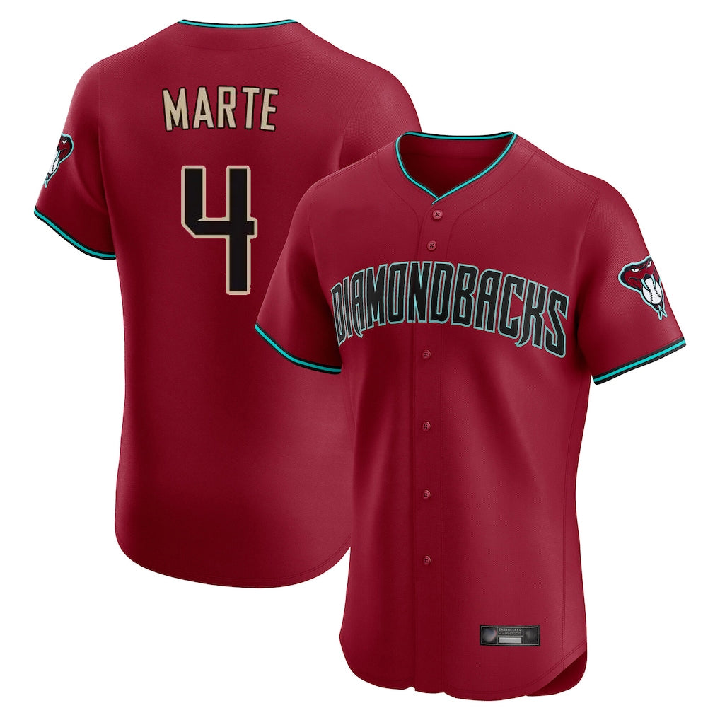 Arizona Diamondbacks #4 Ketel Marte Player Red HOLBERT Limited Elite Home Game Stitched Jerseys