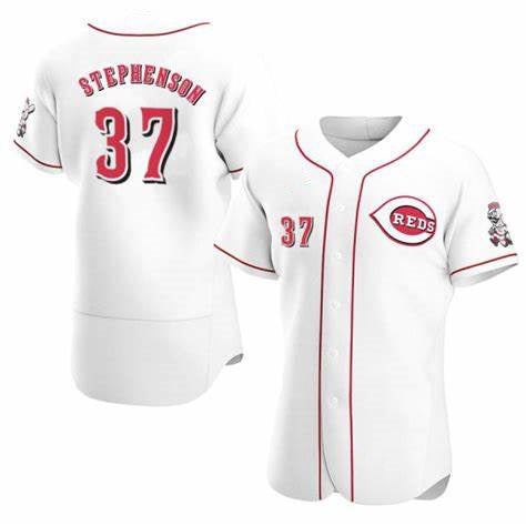 Cincinnati Reds #37 Tyler Stephenson White HOLBERT Stitched Flex Base Jersey