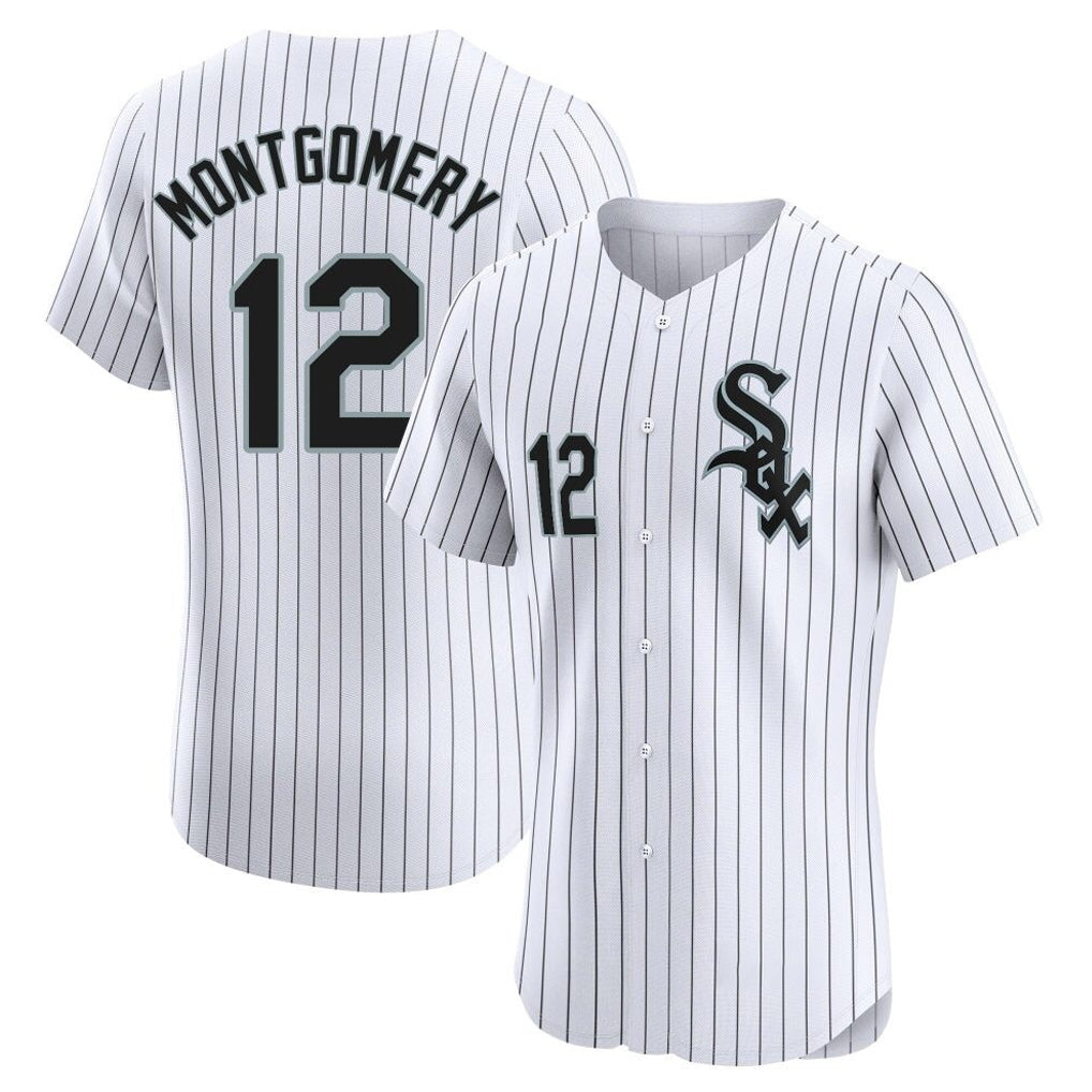 Chicago White Sox #12 Colson Montgomery Player White HOLBERT Stripe Limited Elite Home Stitched Jerseys