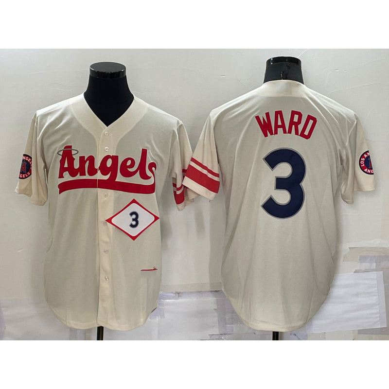 Los Angeles Angels #3 Taylor Ward Number Cream HOLBERT 2022 City Connect Cool Base Stitched Jersey