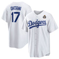 Los Angeles Dodgers #17 Shohei Ohtani White HOLBERT 2024 World Series Cool Base Stitched Jersey