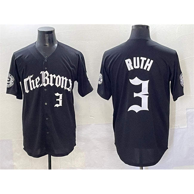 New York Yankees #3 Babe Ruth Black HOLBERT 'Gothic Legacy Edition' Vapor Premier Limited Stitched Jersey