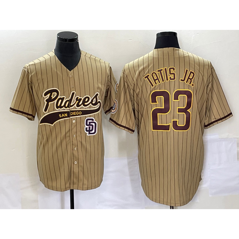 San Diego Padres #23 Fernando Tatis Jr Tan HOLBERT NEW 2023 Cool Base Stitched Jersey 2