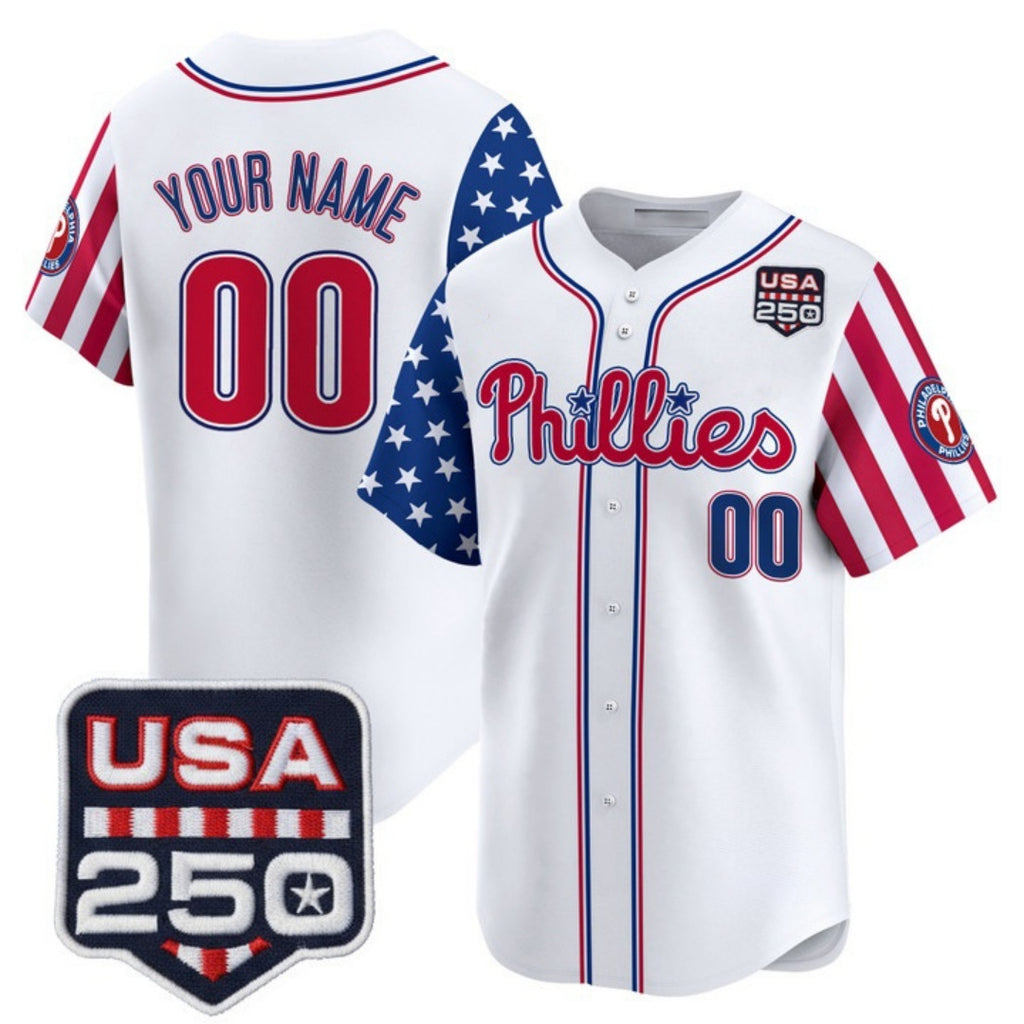 Custom Philadelphia Phillies America 250 Edition Vapor Premier Limited White HOLBERT Stitched Jerseys-1