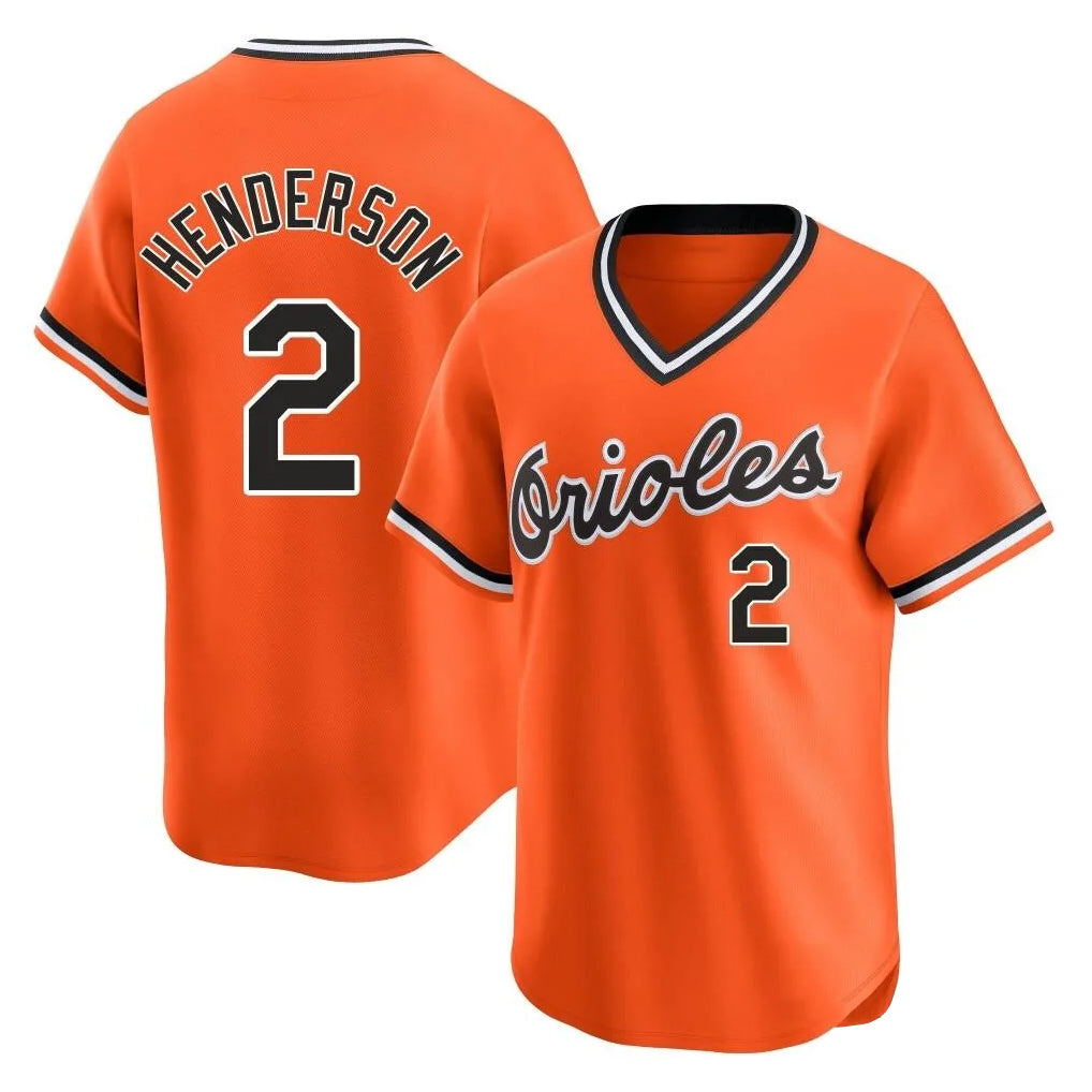 Baltimore Orioles #2 Gunnar Henderson Player Orange HOLBERT T-shirt Limited Home Game Stitched Jerseys