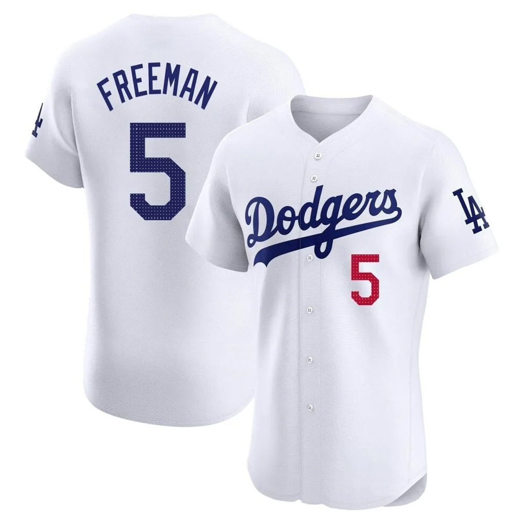Los Angeles Dodgers #5 Freddie Freeman Player White HOLBERT Limited Elite Home Stitched Jerseys
