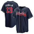 Atlanta Braves #13 Ronald Acuna Jr. Navy HOLBERT Alternate Replica Player Name Jersey