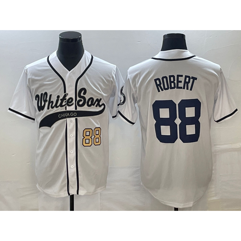Chicago White Sox #88 Luis Robert Number White HOLBERT Cool Base Stitched Jersey