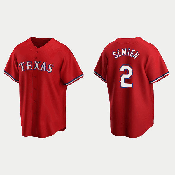 Texas Rangers #2 Marcus Semien Red HOLBERT Cool Base Stitched Jersey