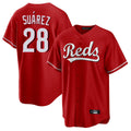 Cincinnati Reds #28 Eugenio Su¨¢rez Player Red HOLBERT Home Game Stitched Jerseys