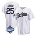 Los Angeles Dodgers #25 Tommy Edman Player Gold White HOLBERT World Series Meet 2026 Collection Stadium Game Stitched Jerseys