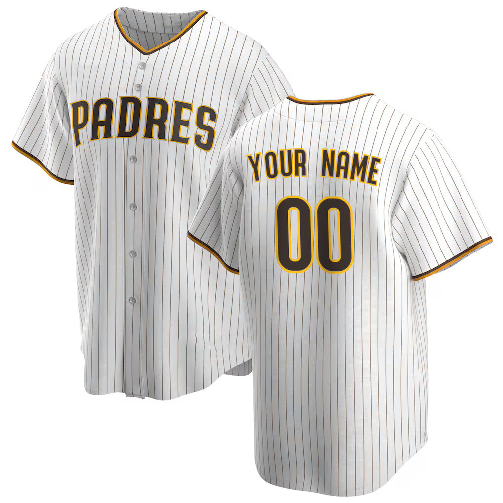 Custom San Diego Padres White HOLBERT Home Replica Jersey