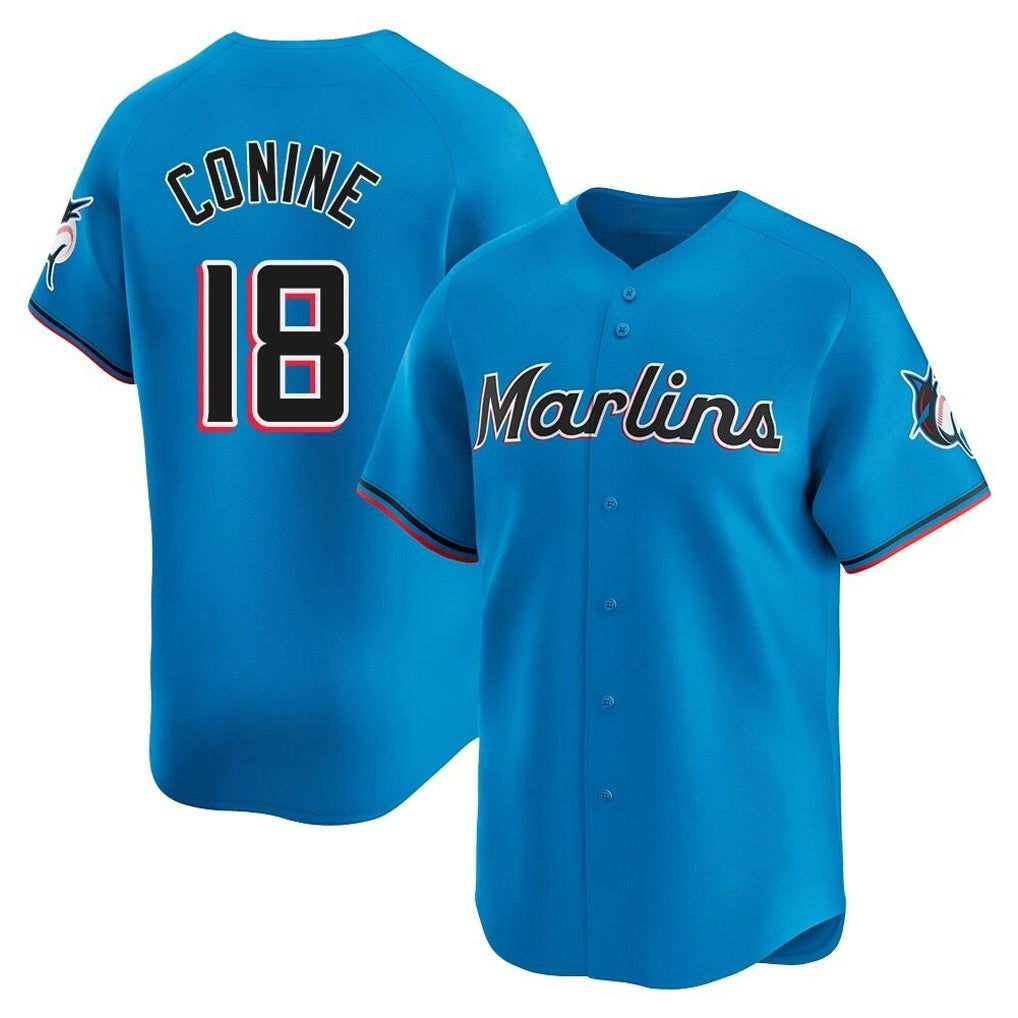 Miami Marlins #18 Griffin Conine Player Blue HOLBERT Home Limited Stitched Jerseys