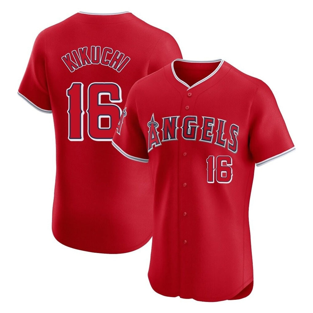 Los Angeles Angels #16 Yusei Kikuchi Player Red HOLBERT Home Limited Elite Stitched Jerseys