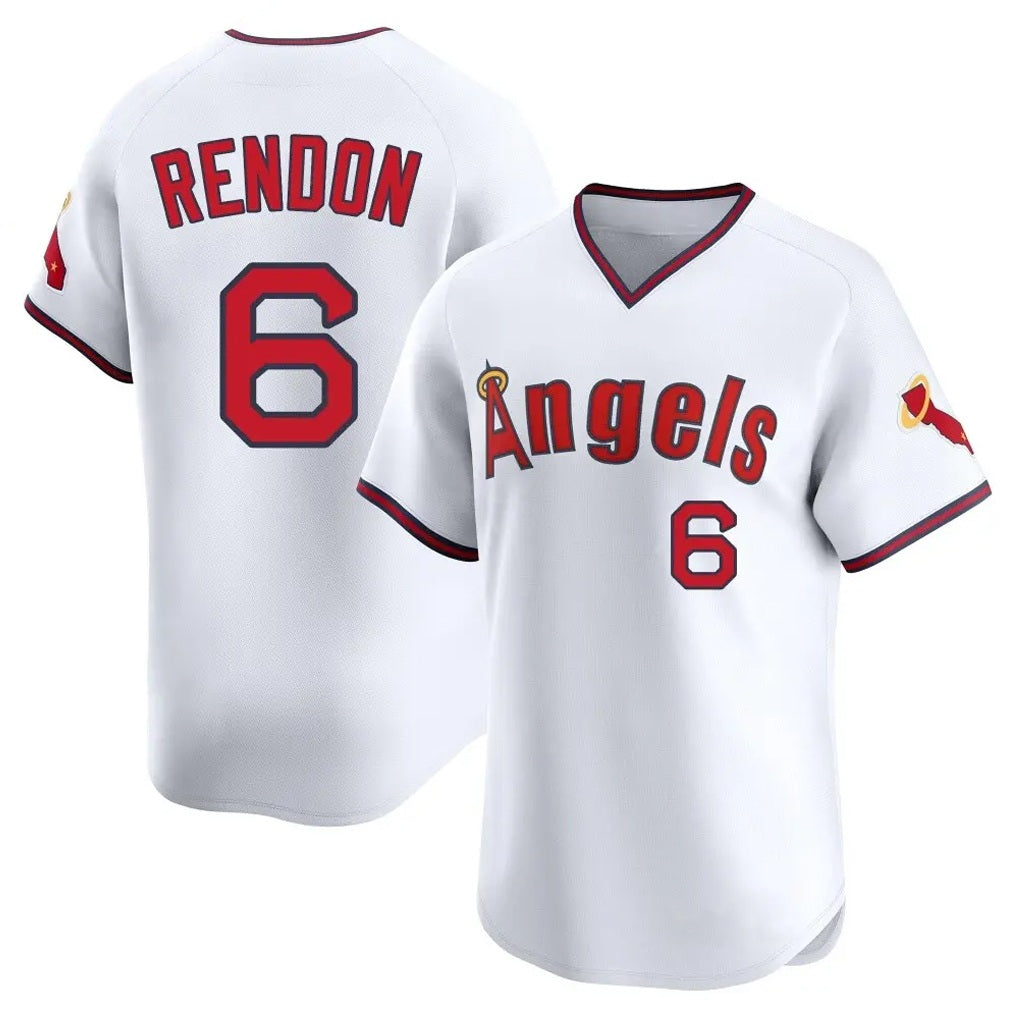 Los Angeles Angels #6 Anthony Rendon Player White HOLBERT T-shirt Home Limited Stitched Jerseys