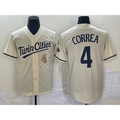 Minnesota Twins #4 Carlos Correa Number Cream HOLBERT 2022 City Connect Cool Base Stitched Jersey