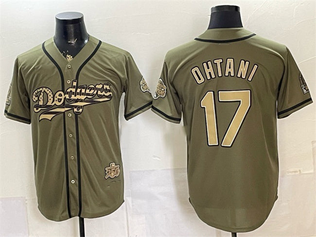 Los Angeles Dodgers #17 Shohei Ohtani Olive HOLBERT 2026 Armed Forces Day Stitched Jersey 2