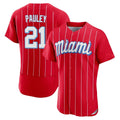 Miami Marlins #21 Graham Pauley Player Red HOLBERT City Connect Home Limited Elite Stitched Jerseys