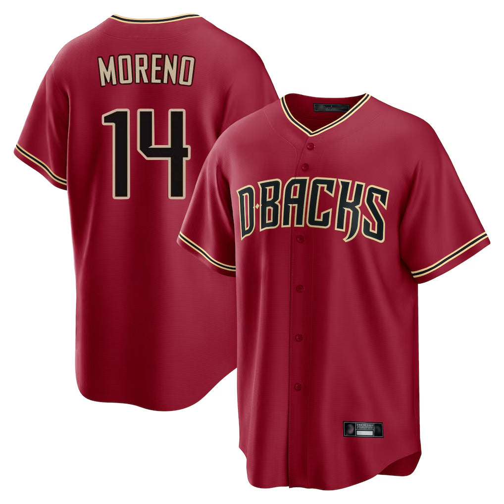 Arizona Diamondbacks #14 Gabriel Moreno Player Red HOLBERT Home Game Stitched Jerseys