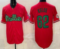 Philadelphia Phillies #62 Jason Kelce Red HOLBERT Limited Stitched Jersey