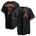 Arizona Diamondbacks #7 Corbin Carroll Black HOLBERT 2023 World Series Cool Base Stitched Jersey