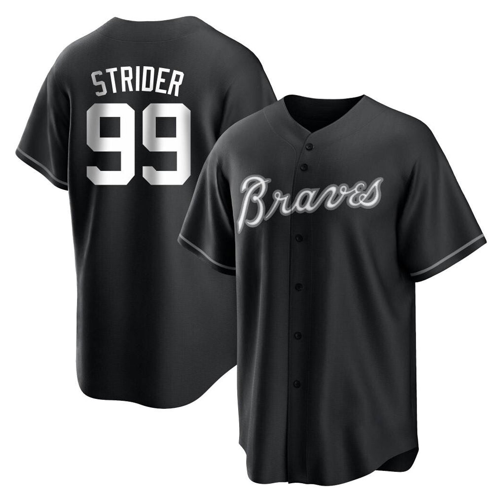 Atlanta Braves #99 Spencer Strider Player Black HOLBERT Home Game Stitched Jerseys