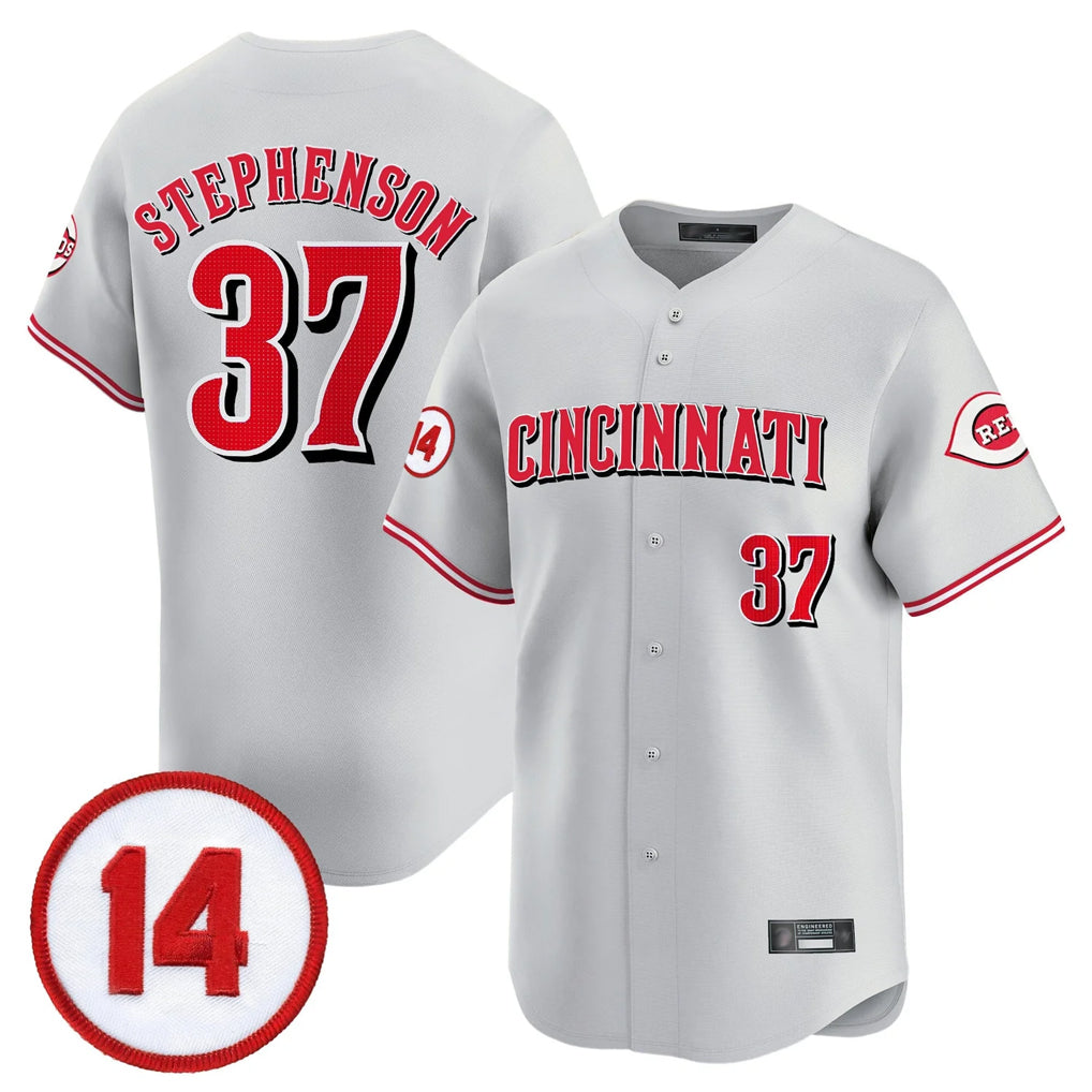 Cincinnati Reds #37 Tyler Stephenson Player Gray HOLBERT Vapor Premier Limited Home Stitched Jerseys