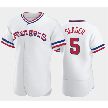 Texas Rangers #5 Corey Seager White HOLBERT Throwback Stitched Flex Base Jersey
