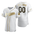 Custom Cleveland Indians White HOLBERT Stitched Flex Base Golden Edition Jersey